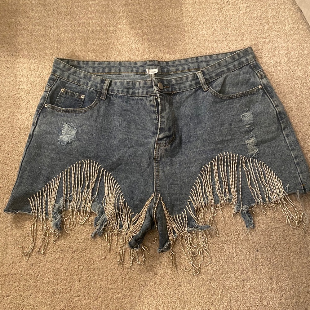 Diamanté Denim Shorts